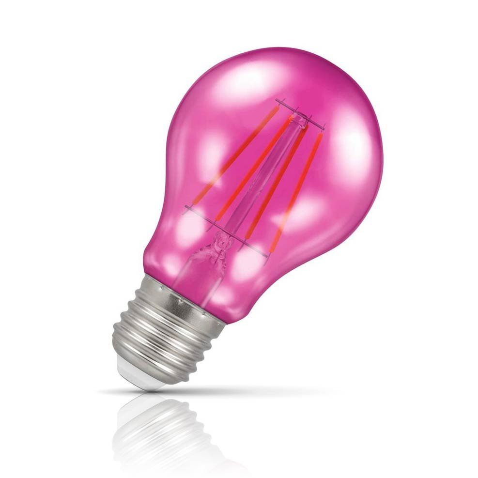Crompton Lamps LED GLS Light Bulb E27 4.5W Harlequin Pink Screw Coloured Translucent - Image 1