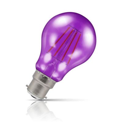 Crompton Lamps LED GLS Light Bulb B22 4.5W Harlequin Purple Bayonet Coloured Translucent