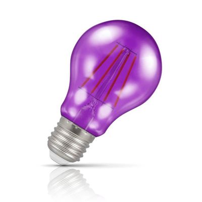 Crompton Lamps LED GLS Light Bulb E27 4.5W Harlequin Purple Screw Coloured Translucent