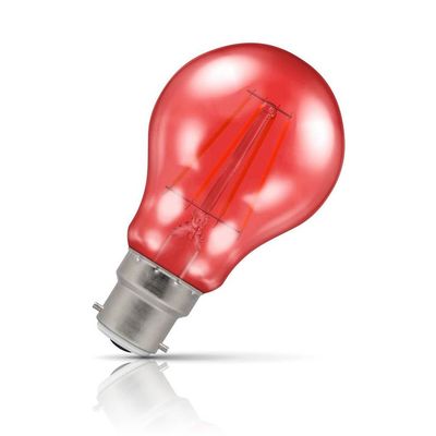 Crompton Lamps LED GLS Light Bulb B22 4.5W Harlequin Red Bayonet Coloured Translucent