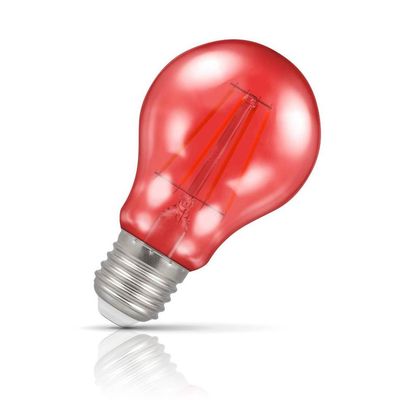 Crompton Lamps LED GLS Light Bulb E27 4.5W Harlequin Red Screw Coloured Translucent