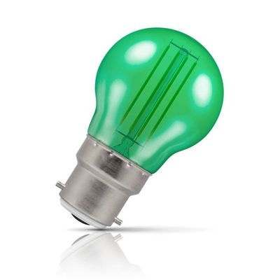 Crompton Lamps LED Golfball Light Bulb B22 4.5W Harlequin Green Round Bayonet Coloured Translucent