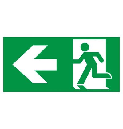 Phoebe LED Emergency Surface Box Left Legend Krios for use with Krios Emergency Exit Box