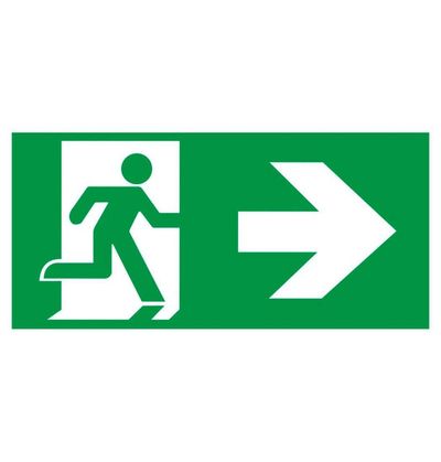 Phoebe LED Emergency Surface Box Right Legend Krios for use with Krios Emergency Exit Box