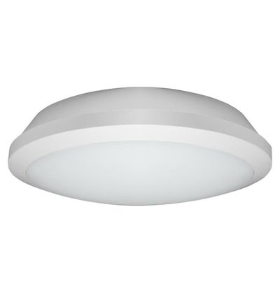 Phoebe Bulkhead 15W Tri-Colour CCT Microwave Sensor and 3-Hour Emergency Melana CCT 120° Diffused White IP65