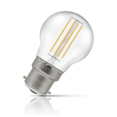 Crompton LED Golfball Light Bulb B22 4.5W Harlequin Warm White 2700K Round Bayonet Outdoor Clear