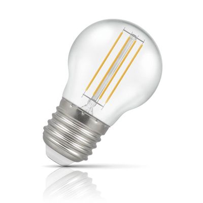 Crompton LED Golfball Light Bulb E27 4.5W Harlequin Warm White 2700K Round Outdoor Festoon Clear