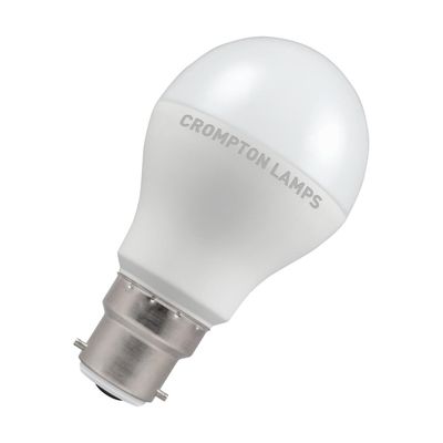 Crompton GLS LED Light Bulb B22 8.5W (60W Eqv) Dim Cool White Opal Bayonet Thermal Plastic Frosted