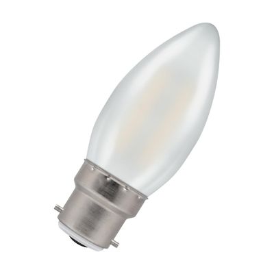 Crompton Candle LED Light Bulb B22 2.5W (25W Eqv) Dim Warm White Pearl Filament Bayonet Frosted