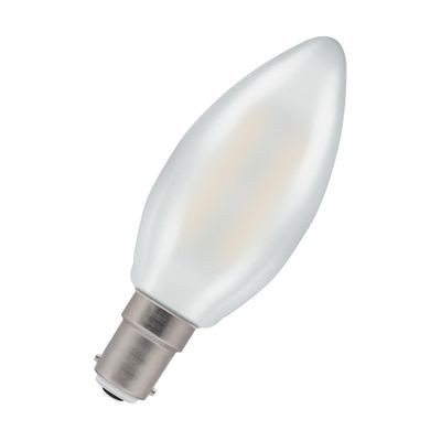 Crompton Candle LED Light Bulb B15 2.5W (25W Eqv) Dim Cool White Pearl Filament Small Bayonet Frosted