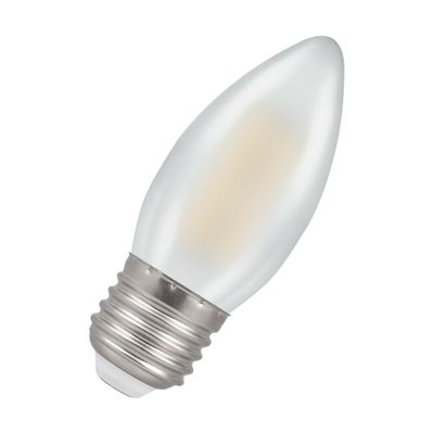 Crompton Candle LED Light Bulb E27 5W (40W Eqv) Dimmable Cool White Pearl Filament Screw Frosted