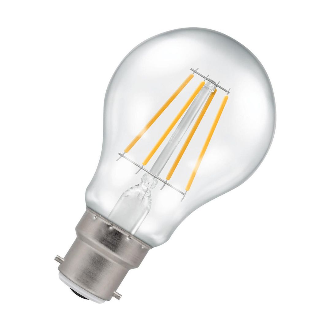 Crompton GLS LED Light Bulb B22 7W (60W Eqv) Warm White Clear Filament Bayonet - Image 1
