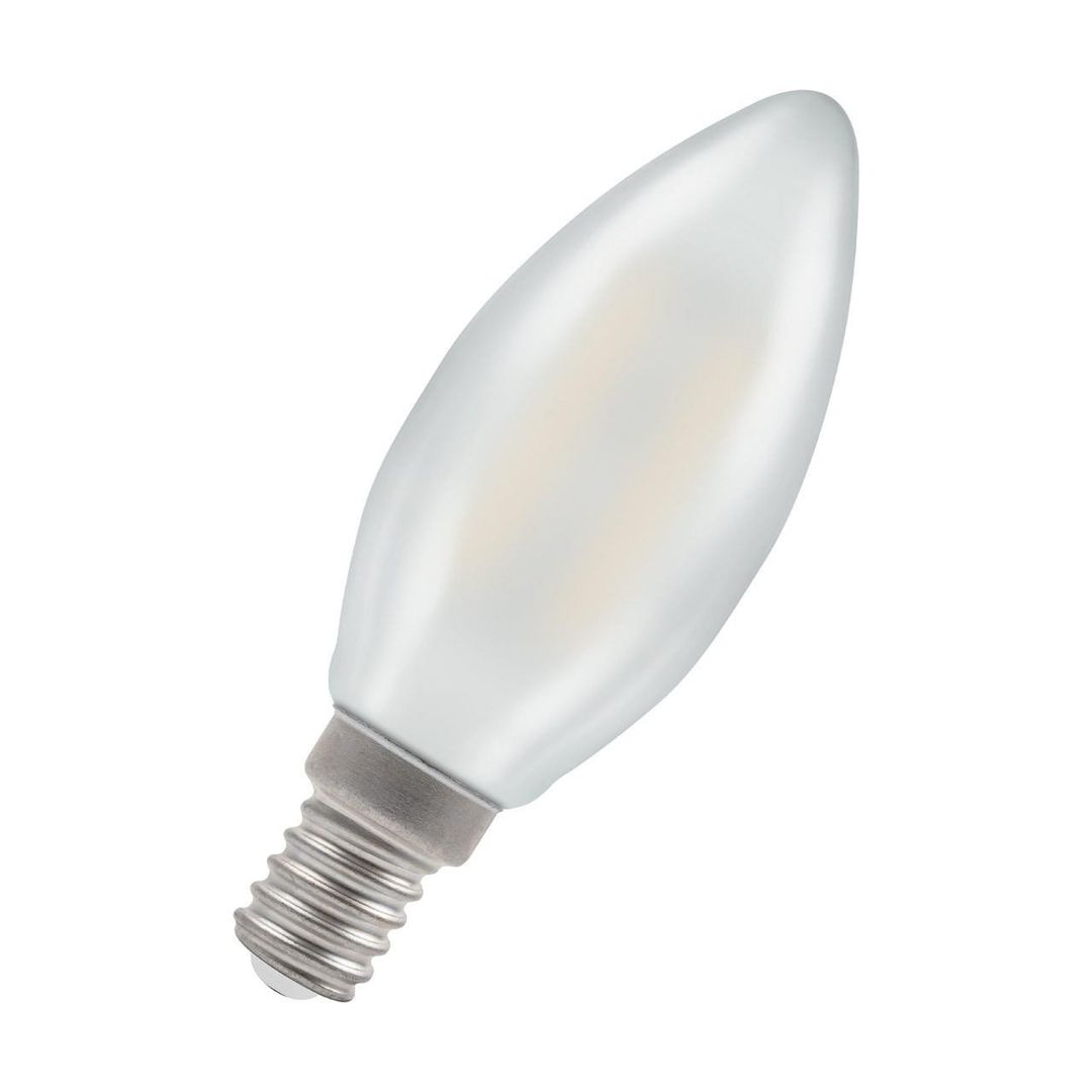 Crompton Candle LED Light Bulb E14 2.2W (25W Eqv) Cool White Pearl Filament Small Screw Frosted - Image 1