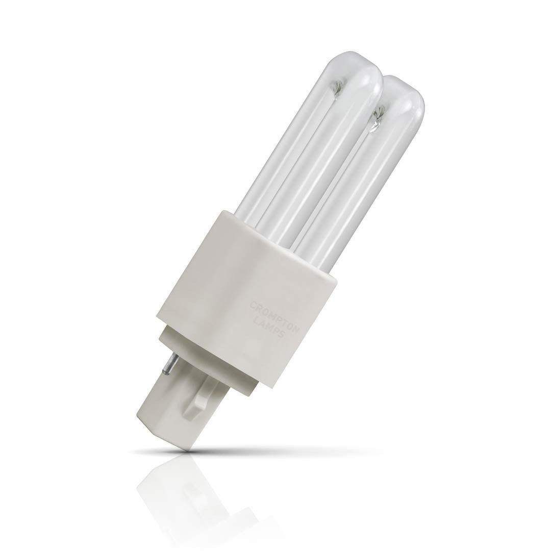 Crompton LED PLC Light Bulb Universal 2-pin 4.5W Direct to Mains Warm White 3000K Push Fit 2-Pin Compact-D - Image 1