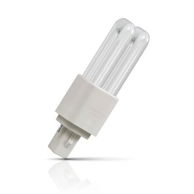 Crompton LED PLC Light Bulb Universal 2-pin 4.5W Direct to Mains Warm White 3000K Push Fit 2-Pin Compact-D