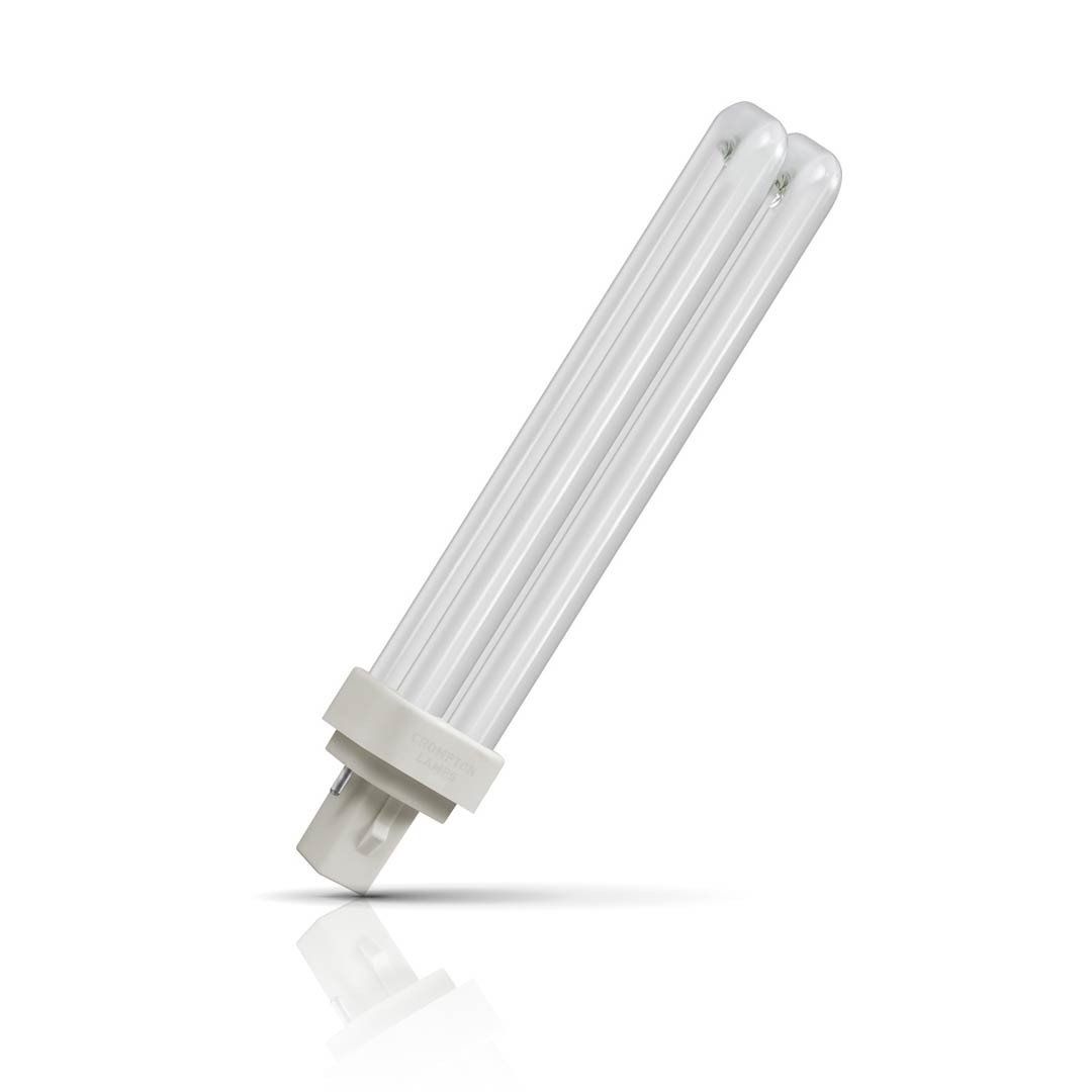 Crompton LED PLC Light Bulb Universal 2-pin 9W Direct to Mains Cool White 4000K Push Fit 2-Pin Compact-D - Image 1
