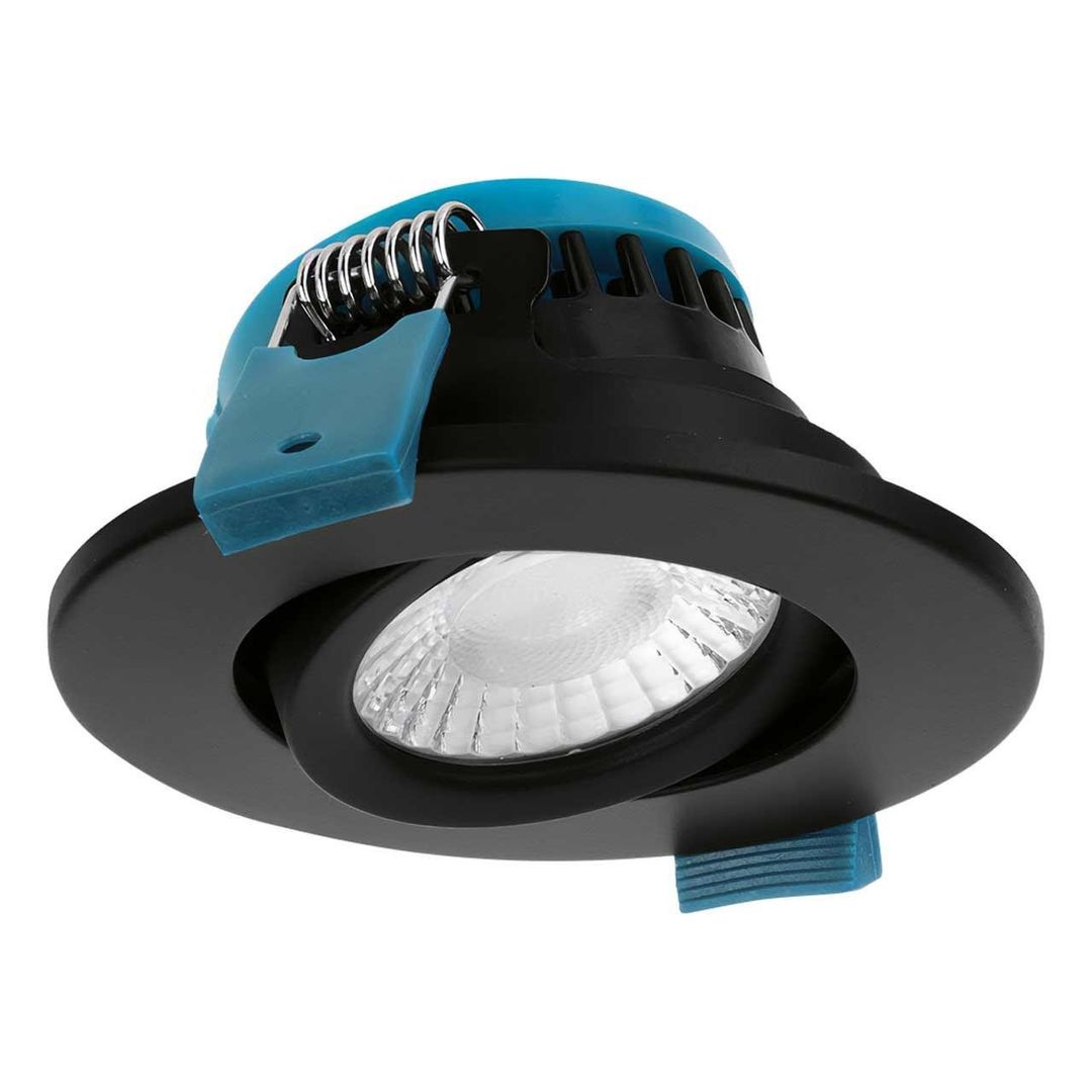 Phoebe LED Firesafe Tiltable Downlight 4W/6W/8W Dimmable CCT Multi-Wattage Black - Image 1