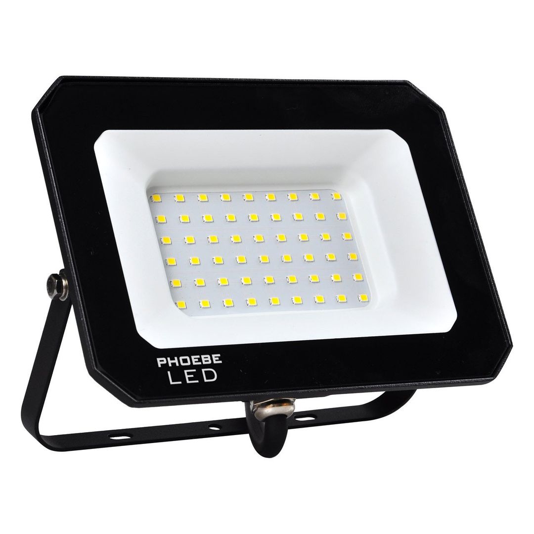 Phoebe LED Floodlight 50W Atlas-Mini Warm White IP65 Black - Image 1
