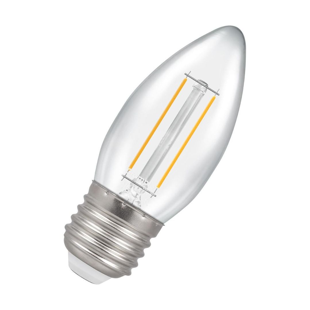 Crompton Candle LED Light Bulb E27 2.2W (25W Eqv) Cool White Clear Filament Screw - Image 1