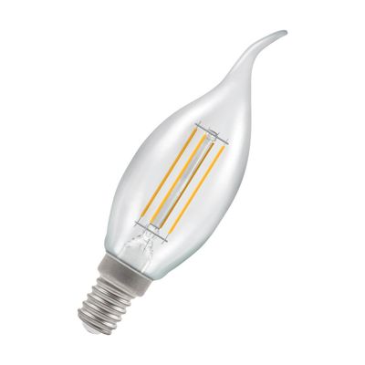 Crompton Candle LED Bent Tip Light Bulb E14 2.2W (25W Eqv) Warm White Clear Filament Small Screw Chandelier Candelabra