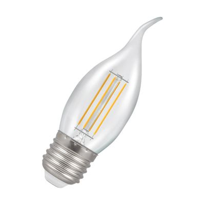 Crompton Candle LED Bent Tip Light Bulb E27 2.2W (25W Eqv) Warm White Clear Filament Screw Chandelier Candelabra