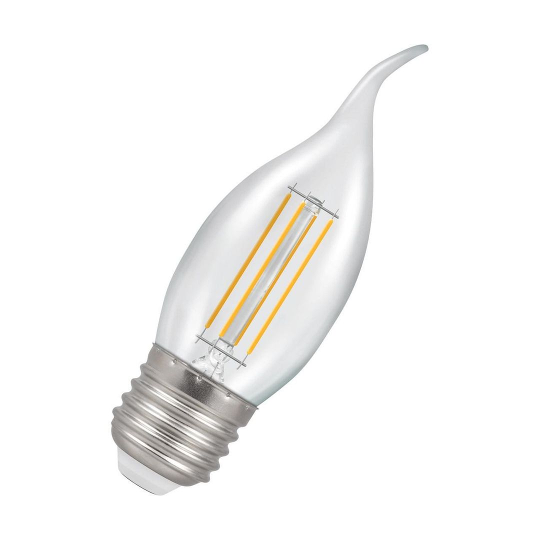 Crompton Candle LED Bent Tip Light Bulb E27 4.2W (40W Eqv) Warm White Clear Filament Screw Chandelier Candelabra - Image 1
