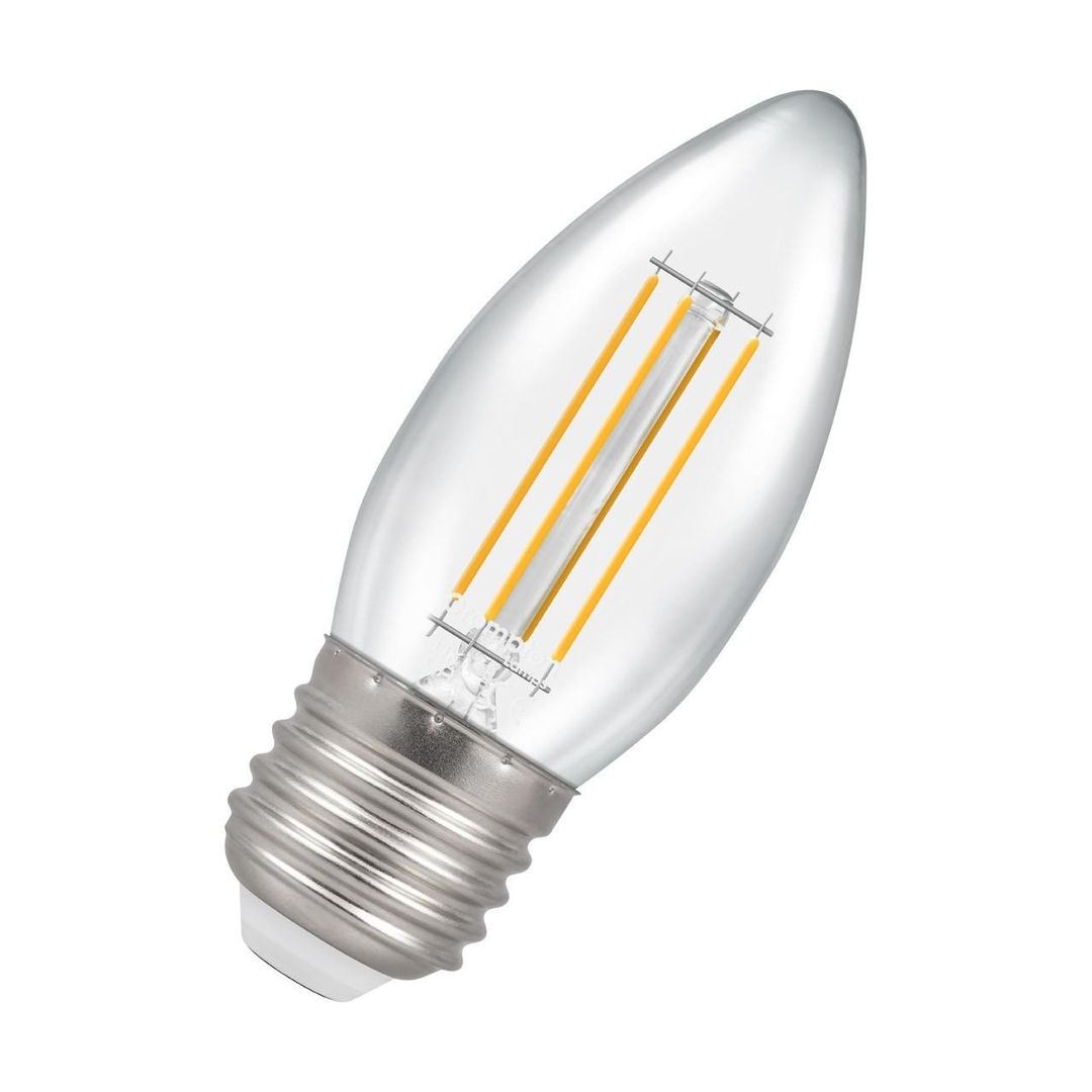 Crompton Candle LED Light Bulb E27 6.5W (60W Eqv) Dimmable Warm White Clear Filament Screw - Image 1