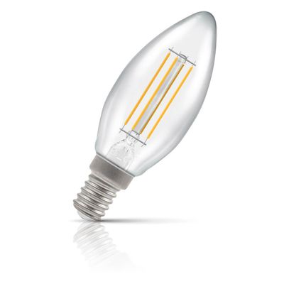 Crompton Lamps LED Candle 5.9W E14 Dimmable Filament Cool White Clear
