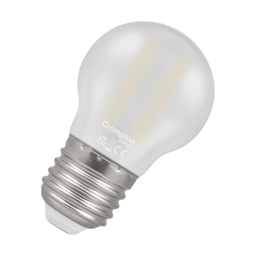 Crompton Golfball LED Light Bulb E27 2.2W (25W Eqv) Warm White Pearl Filament Round Screw Frosted - Image 1