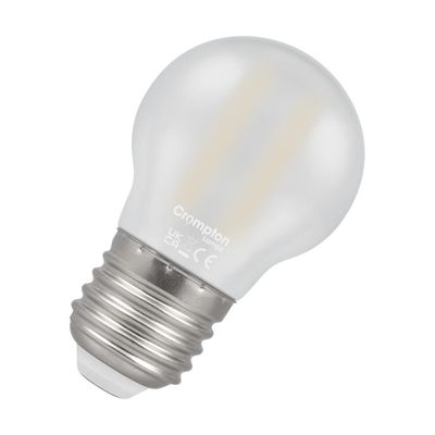 Crompton Golfball LED Light Bulb E27 2.2W (25W Eqv) Warm White Pearl Filament Round Screw Frosted