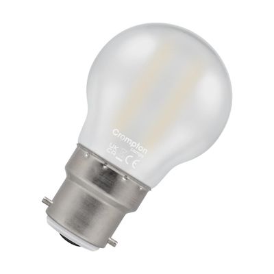 Crompton Golfball LED Light Bulb B22 2.2W (25W Eqv) Warm White Pearl Filament Round Bayonet Frosted