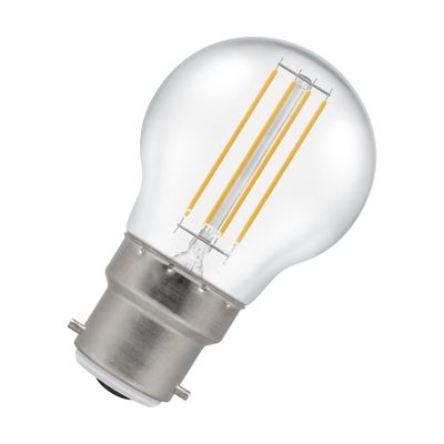 Crompton Golfball LED Light Bulb B22 4.2W (40W Eqv) Cool White Clear Filament Round Bayonet