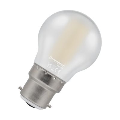 Crompton Golfball LED Light Bulb B22 4.2W (40W Eqv) Dim Warm White Pearl Filament Round Bayonet Frosted