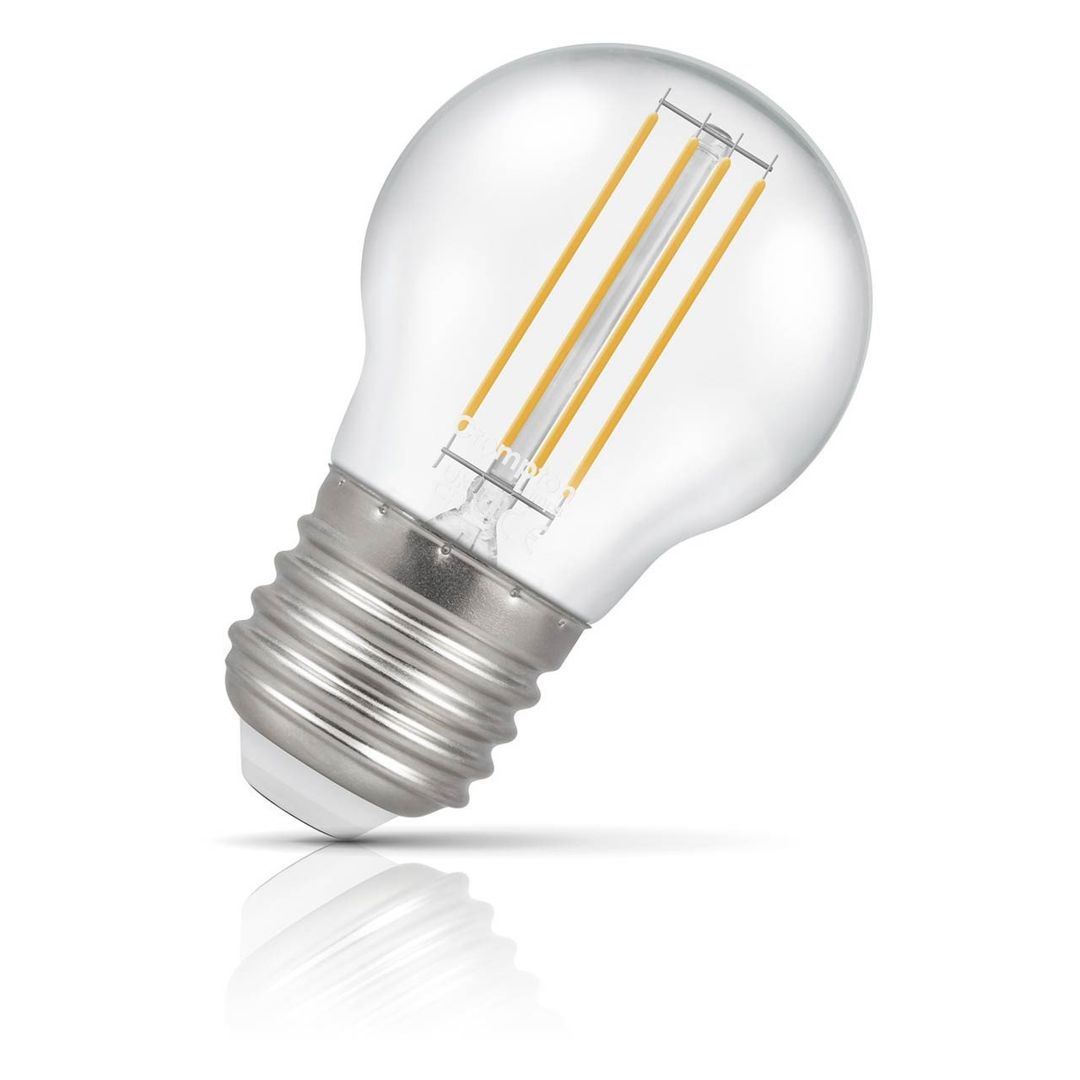 Crompton Lamps LED Golfball 6.5W E27 Dimmable Filament Warm White Clear (60W Eqv) - Image 1