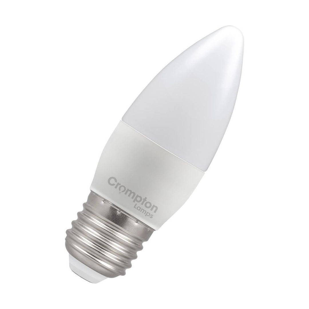 Crompton Candle LED Light Bulb E27 2.2W (25W Eqv) Warm White Opal Screw Thermal Plastic Frosted - Image 1