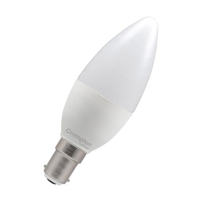 Crompton Candle LED Light Bulb B15 2.2W (25W Eqv) Daylight Opal Small Bayonet Frosted