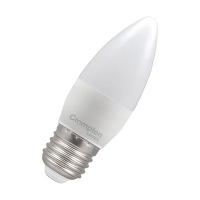 Crompton Candle LED Light Bulb E27 4.2W (40W Eqv) Dim Warm White Opal Screw Thermal Plastic Frosted