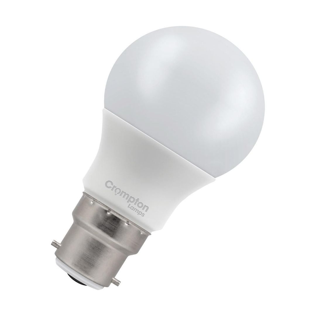 Crompton GLS LED Light Bulb B22 7W (60W Eqv) Dimmable Daylight Opal Bayonet Thermal Plastic Frosted - Image 1