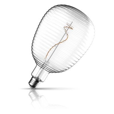 Crompton Globe LED Light Bulb E27 4.5W (28W Eqv) 140mm Extra Warm White Clear Decorative Lumeo Grand Screw Filament Modern Large