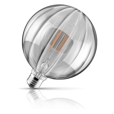 Crompton LED Globe Light Bulb E27 4.9W 125mm Extra Warm White 1800K G125 Screw Filament Clear