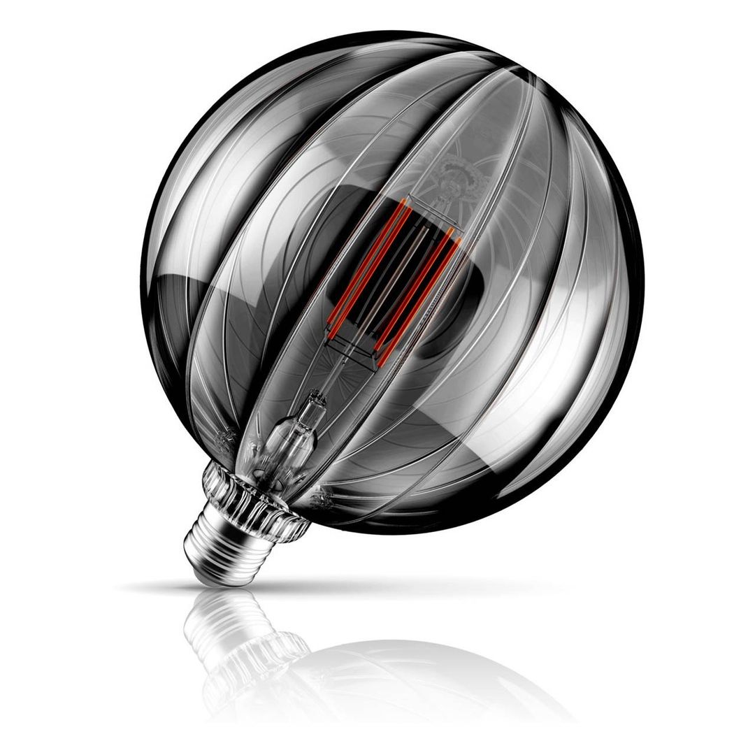 Crompton Globe LED Light Bulb E27 4.5W (20W Eqv) 150mm Extra Warm White Smoke Decorative Solis G150 Screw Filament Grey Large - Image 1