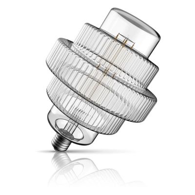 Crompton LED Globe Light Bulb E27 4.9W 160mm Extra Warm White 1800K Art Deco Tiered Screw Filament