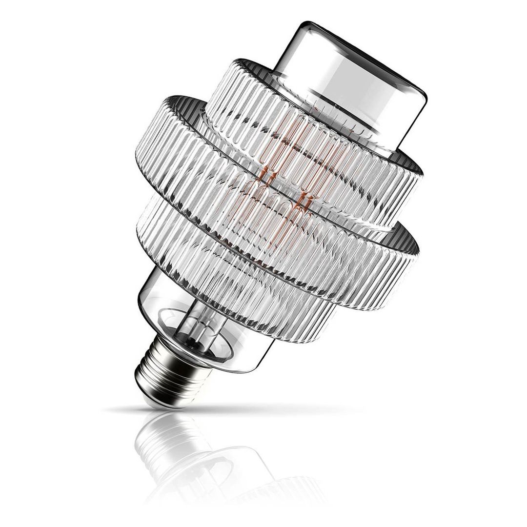 Crompton LED Globe Light Bulb E27 4.9W 112mm Extra Warm White 1800K Art Deco Tiered Screw Filament - Image 1