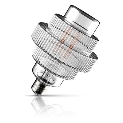 Crompton LED Globe Light Bulb E27 4.9W 112mm Extra Warm White 1800K Art Deco Tiered Screw Filament