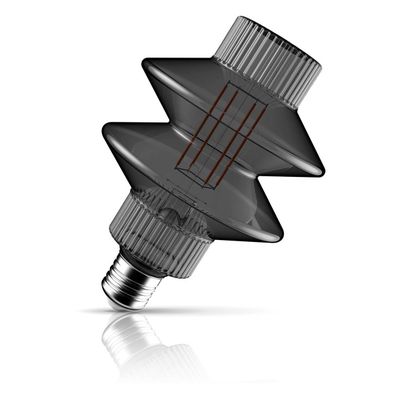 Crompton LED Lantern Light Bulb E27 4.5W 106mm Extra Warm White 1800K Art Deco Screw Filament Smoke