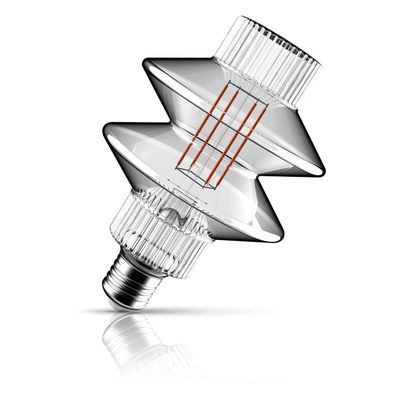 Crompton LED Lantern Light Bulb E27 4.9W 106mm Extra Warm White 1800K Art Deco Screw Filament Clear