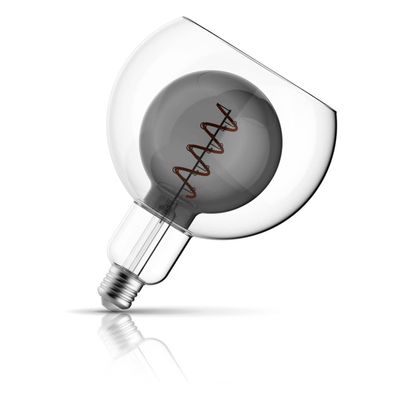 Crompton LED Globe Light Bulb E27 4.5W 125mm Extra Warm White 1800K G125 Screw Filament Smoke
