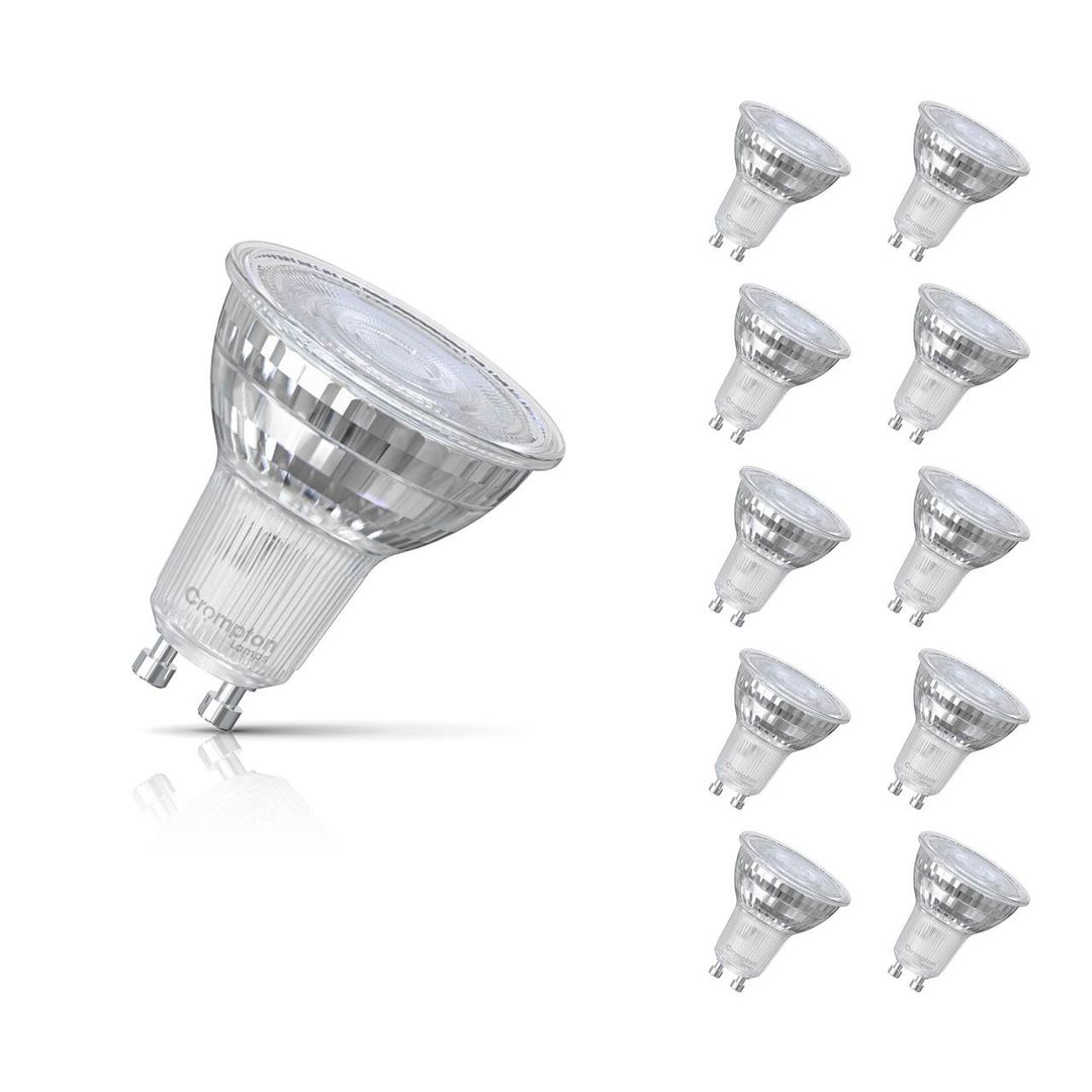 Crompton LED GU10 Spotlight Bulb 3.7W Dimmable Warm White 2700K Glass Halogen Replacement - Image 1