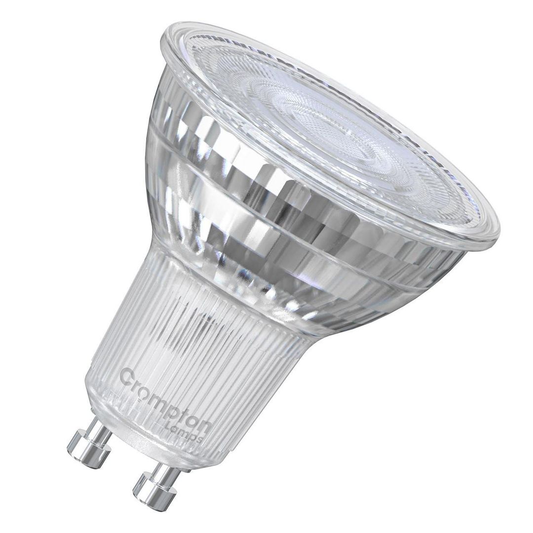 10-Pack Crompton GU10 Spotlight LED Light Bulbs 3.7W 4000K Cool White Full Glass 50W Eqv Halogen Replacement - Image 1