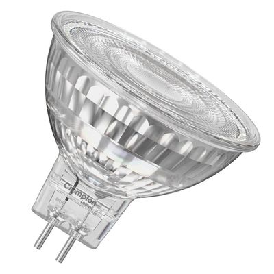 Crompton MR16 Spotlight LED Light Bulb 3.6W (35W Eqv) 12V Warm White Clear Halogen Replacement 2-Pin 36° Clear